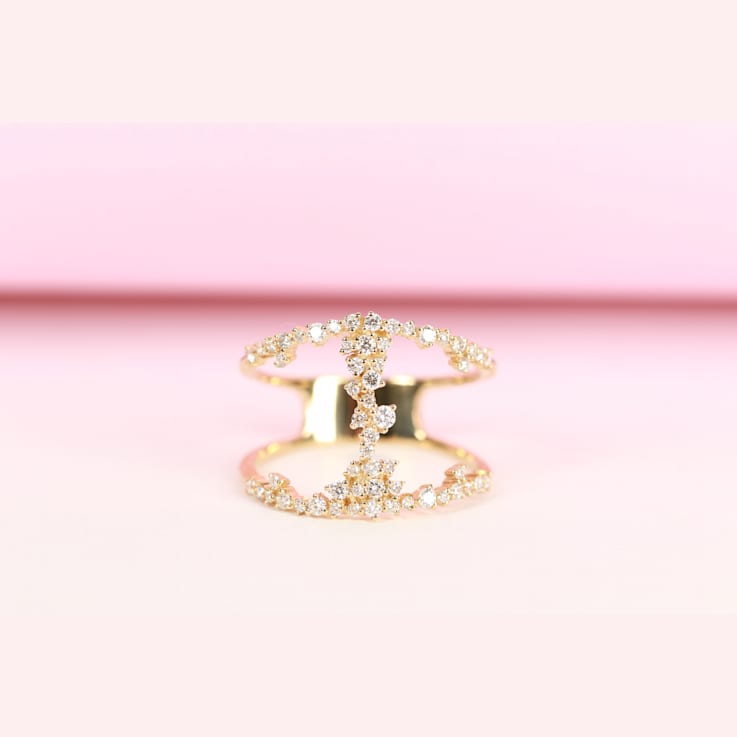 Gin & Grace 14K Yellow Gold Real Natural Diamond Ring (I1)