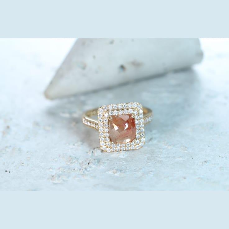 Gin & Grace 14K Yellow Gold Natural Brown and White Diamonds Ring