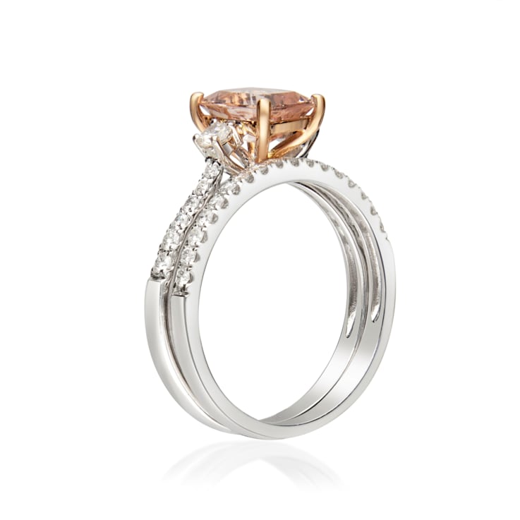 Gin & Grace 14K Two-Tone Gold Natural Morganite With Real Diamond
(I1) Ring