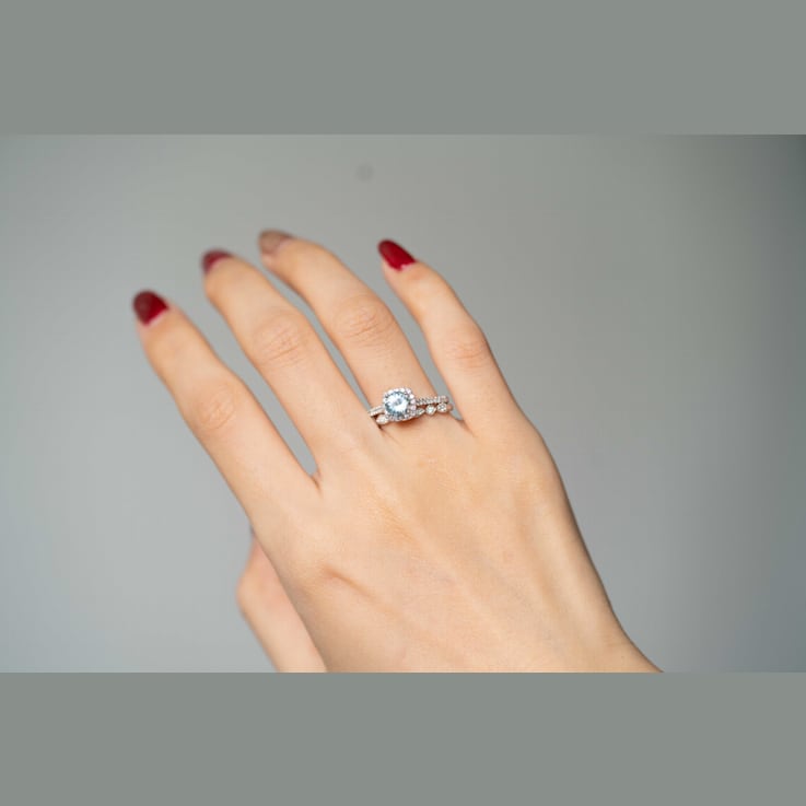 Gin & Grace 14K White Gold Ring with Aquamarine