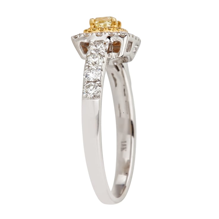 Gin & Grace 18K Triple Tone Gold Real Diamond Ring (I1) with Natural
Yellow Diamond