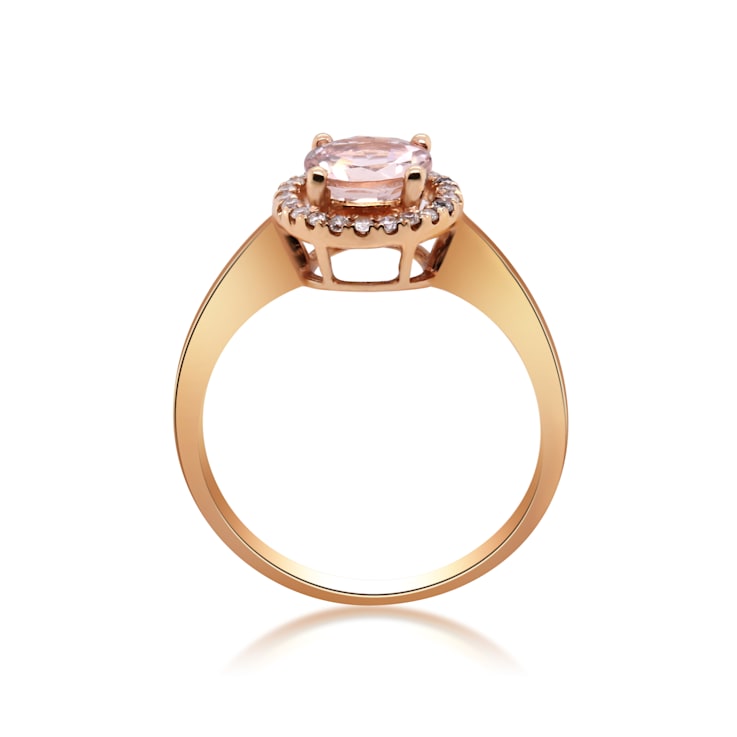 Gin & Grace 10K Rose Gold Morganite & Diamond Ring