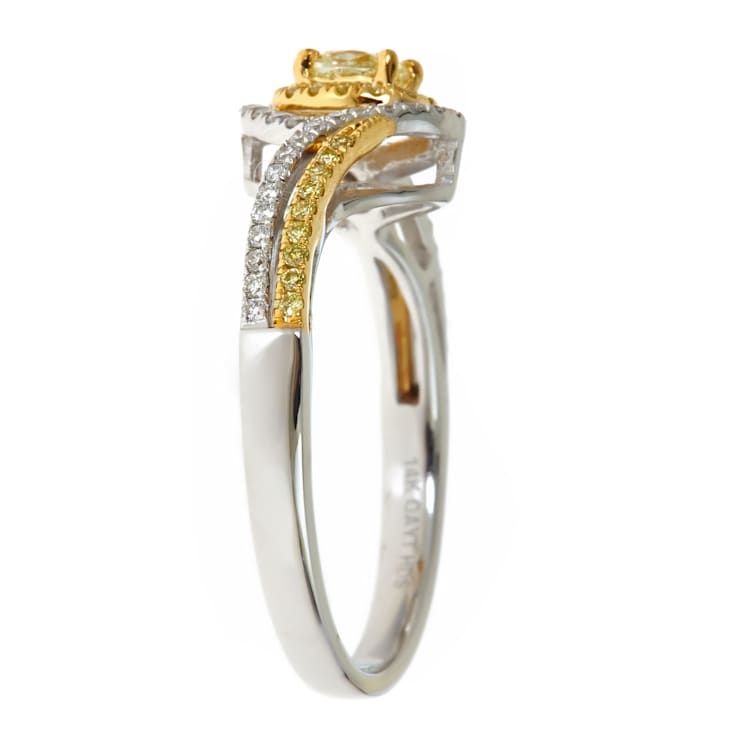 Gin & Grace 14K Two-Tone Gold Natural Yellow and White Diamond Ring