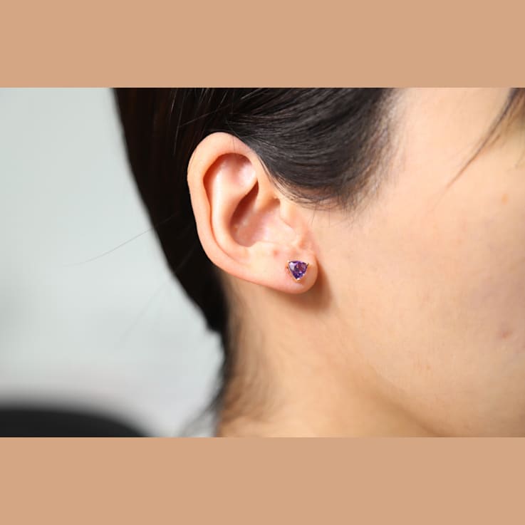 Gin & Grace 14K Yellow Gold Stud Earring with Amethyst