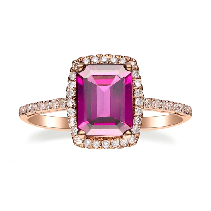 Gin & Grace 10K Rose Gold Raspberry color Natural Rhodolite Garnet
Diamond (I1)