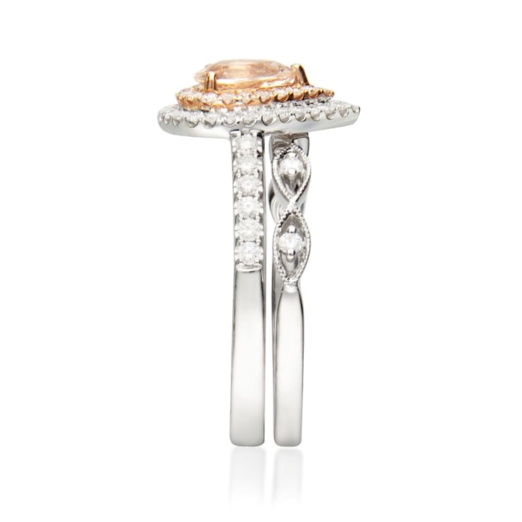 Gin & Grace 14K Two-Tone Gold Morganite and Diamond Engagement Ring