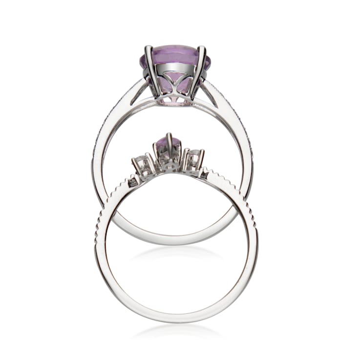 Gin & Grace 14K White Gold Natural Pink Amethyst, Light Pink
Amethyst & Real Diamond (I1,) Ring