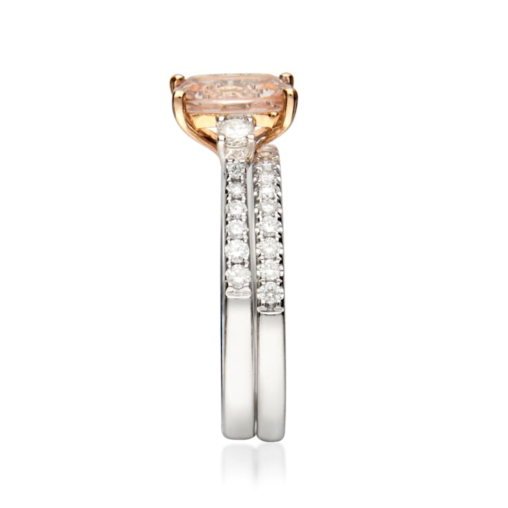 Gin & Grace 14K Two-Tone Gold Natural Morganite With Real Diamond
(I1) Ring