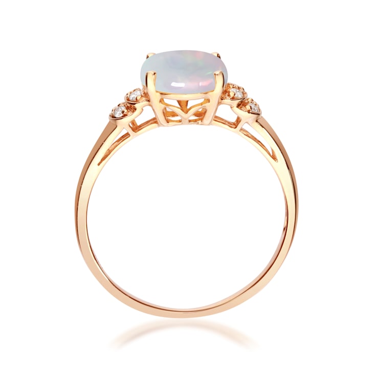 Gin & Grace 14K Rose Gold Natural Opal & Real Diamond (I1)
Statement Ring