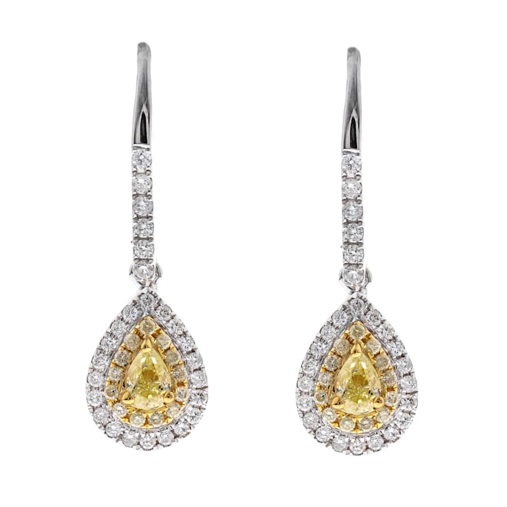 Gin & Grace 18K Two-Tone Gold Natural Yellow and White Diamond Earring