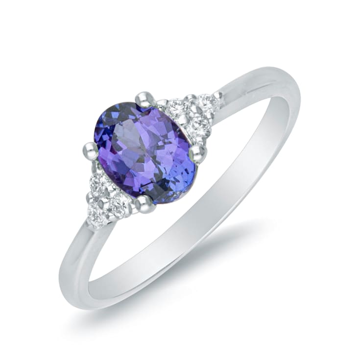 Gin & Grace 14K White Gold Tanzanite and Diamond Ring