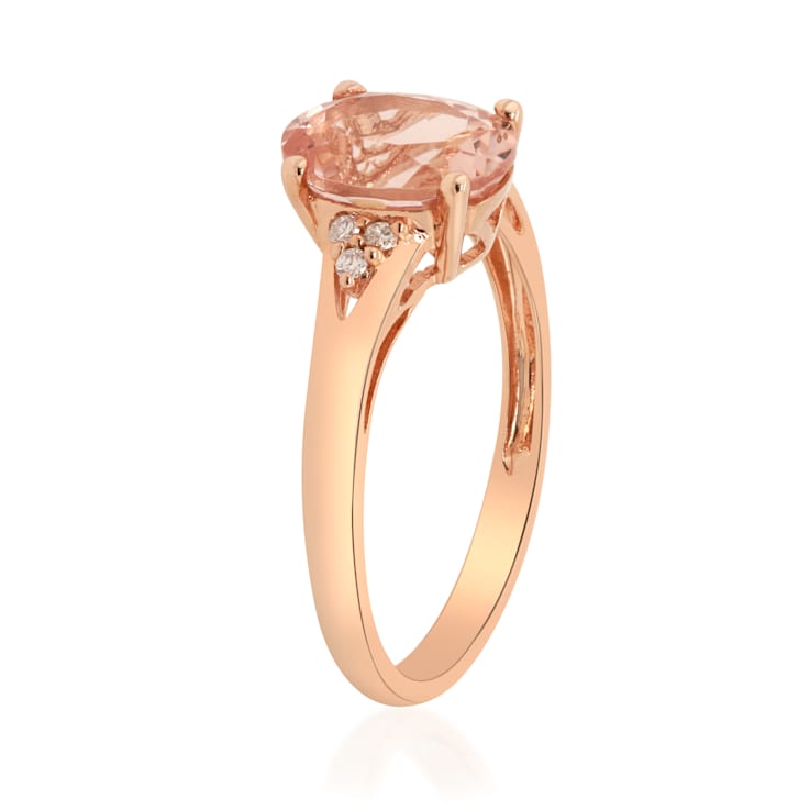 Gin & Grace 10K Rose Gold Morganite and Diamond Ring