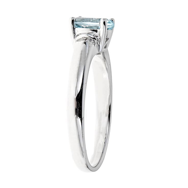 Gin & Grace 925 Sterling Silver Aquamarine with Diamond (I1) Ring