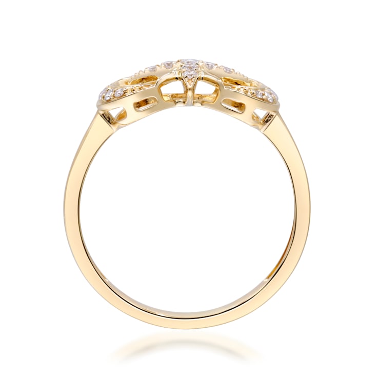 Gin & Grace 14K Yellow Gold Round-cut Real Diamond (I1) Ring