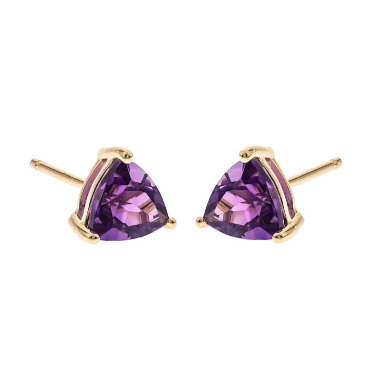 Gin & Grace 14K Yellow Gold Stud Earring with Amethyst
