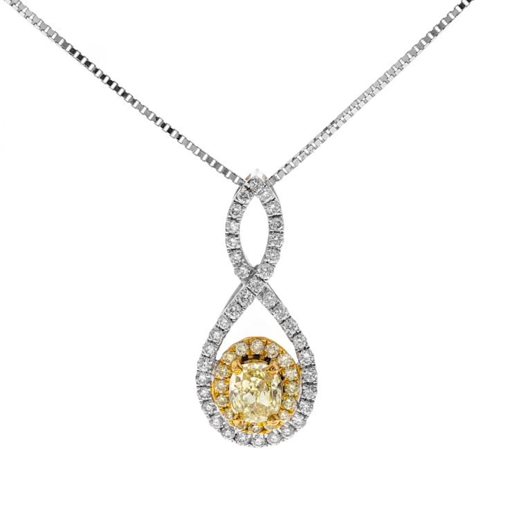 Gin & Grace 18K Two-Tone Gold Natural Yellow and White Diamond Pendant