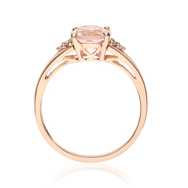 Gin & Grace 10K Rose Gold Morganite and Diamond Ring