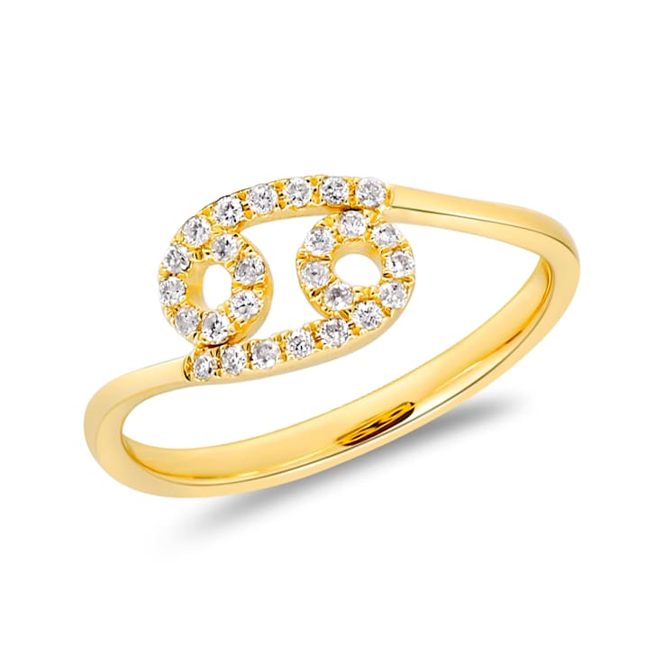 Gin & Grace 10K Yellow Gold Real Diamond Ring (I1)