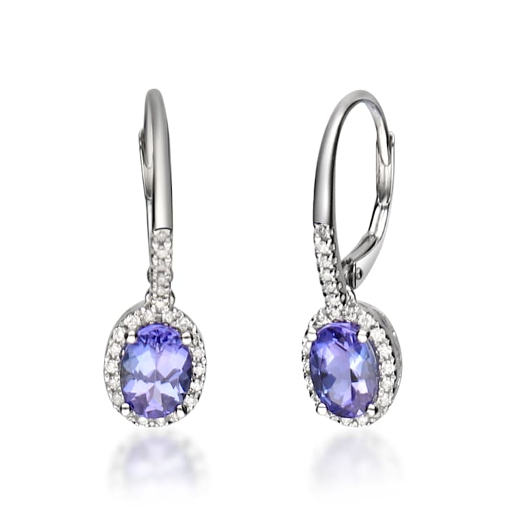 Gin & Grace 14K White Gold Natural Diamond I1 Dangle Earring Genuine
Blue Tanzanite