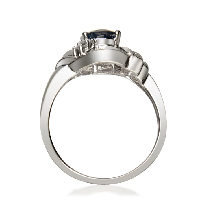 Gin & Grace 14K White Gold Natural Blue Sapphire With Diamond (I1)
Statement Ring