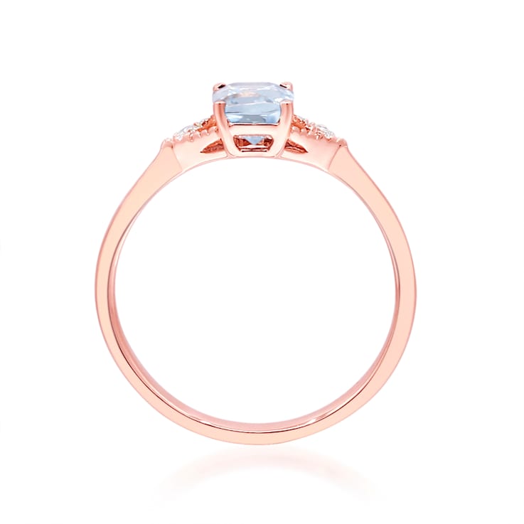 Gin and Grace 10K Rose Gold Natural Ethiopian Opal Ring with Real Diamonds