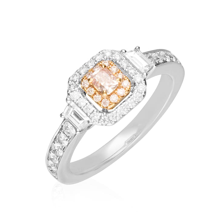 Gin & Grace 18K White Gold Real Diamond Ring (I1) with Natural Fancy
Pink Diamond GIA Certified