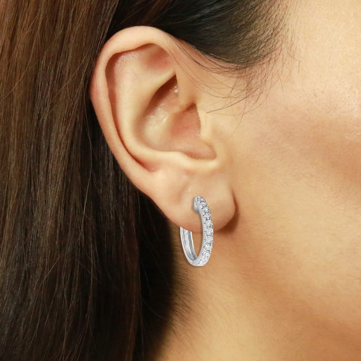 Gin & Grace 14K White Gold Natural Diamond Earring