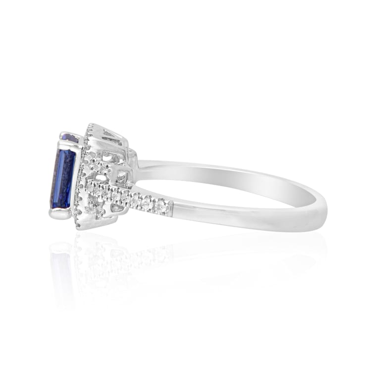Gin & Grace 14k White Gold Tanzanite with Diamond Ring