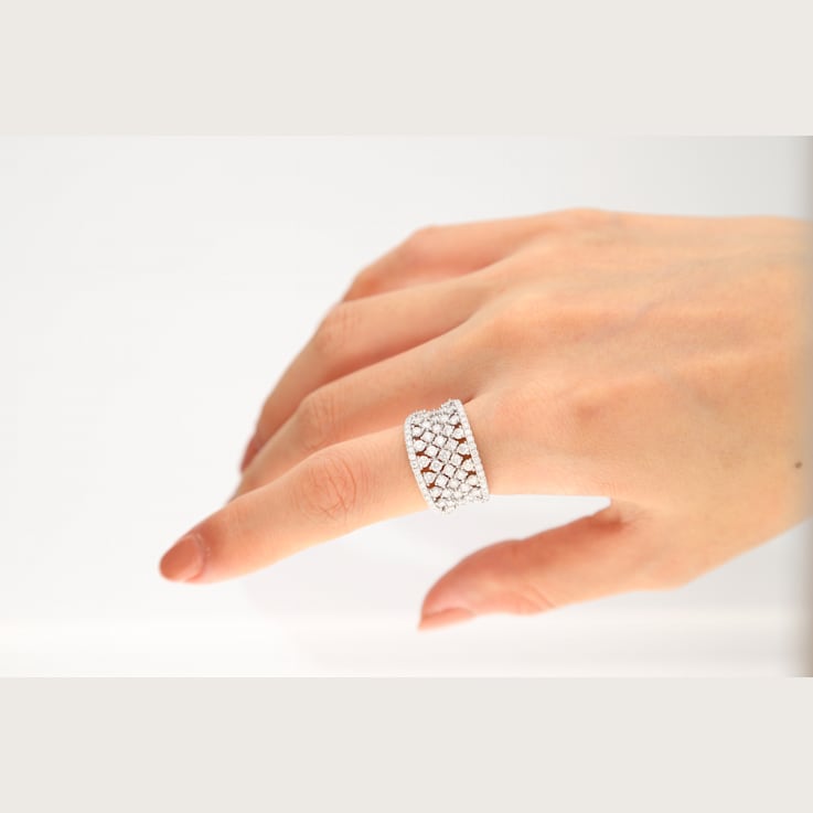 Gin & Grace 14K White Gold Real Diamond Ring (I1)