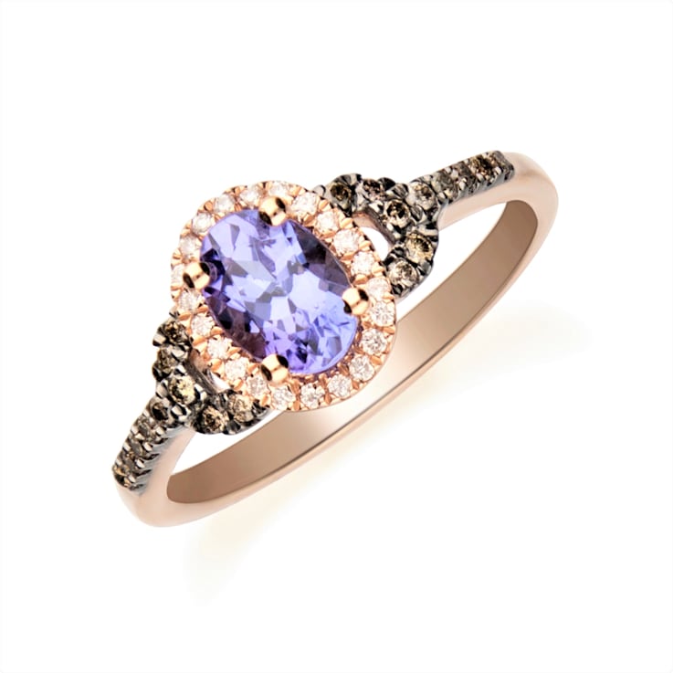 Gin & Grace 10K Rose Gold Real Diamond Ring (I1) with Genuine Morganite