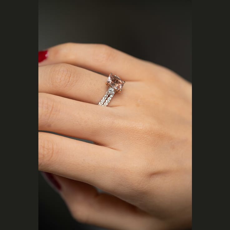 Gin & Grace 14K Two-Tone Gold Natural Morganite With Real Diamond
(I1) Ring