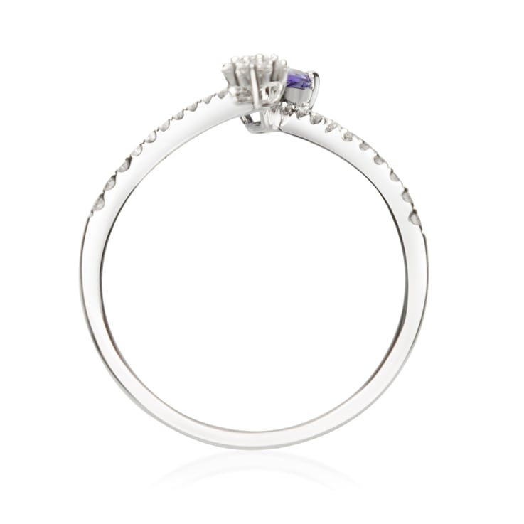 Gin & Grace 14K White Gold Tanzanite and Diamond Ring (I1)