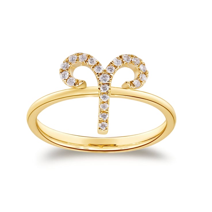Gin & Grace 10K Yellow Gold Real Diamond Ring (I1)