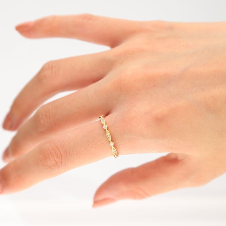 Gin & Grace 14K Yellow Gold Natural Real Diamond (I1) Ring