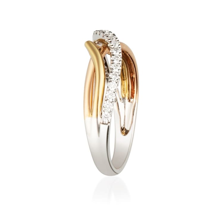Gin & Grace 14K Three-Tone Gold Natural Diamond (I1) Statement Ring