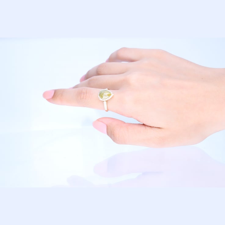 Gin & Grace 14K Yellow Gold Natural Brown and White Diamonds Ring