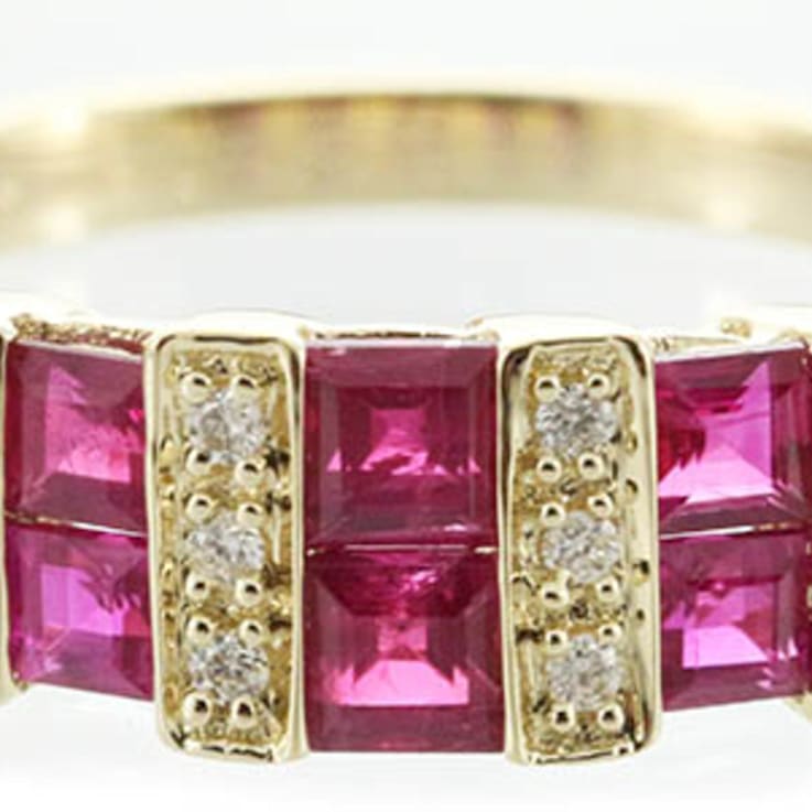 Gin & Grace 10K Yellow Gold Natural Ruby With Real Diamond (I1)
Engagment Ring