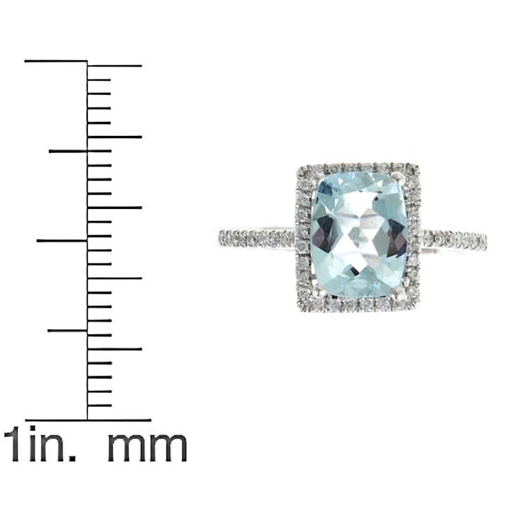 Gin & Grace 14K White Gold 1.75Ct Aquamarine & Diamond Ring