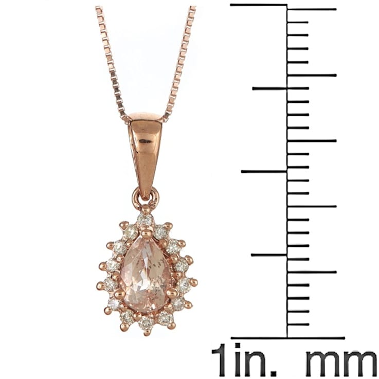 Gin & Grace 14K Rose Gold Real Diamond(I1) Pendant Necklace with
Genuine Morganite