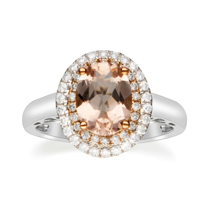 Gin & Grace 14k Two Tone Gold Morganite and Diamond Ring