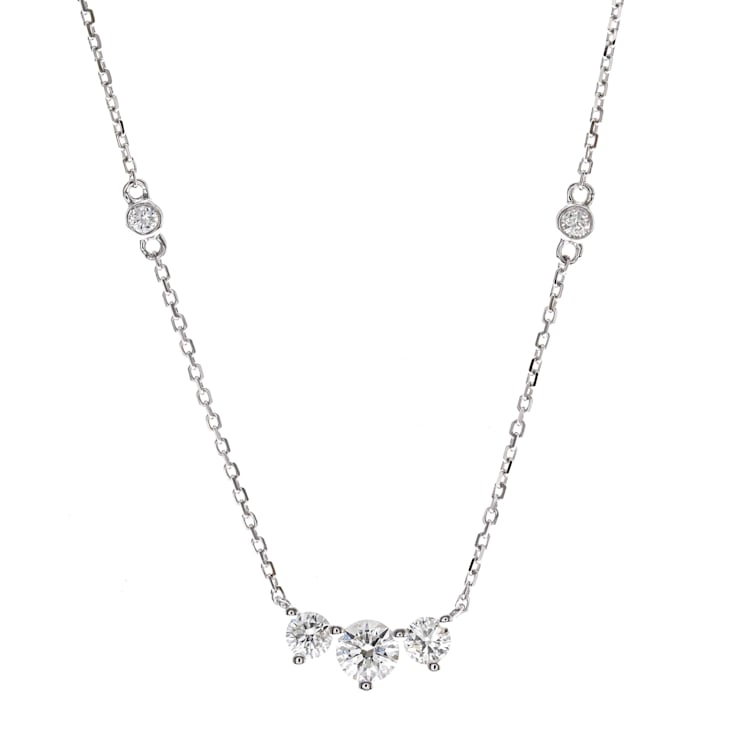 Gin & Grace 14K White Gold Natural White Diamond Necklace
