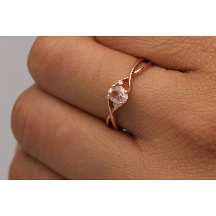 Gin & Grace 14K Rose Gold Morganite and Diamond Ring