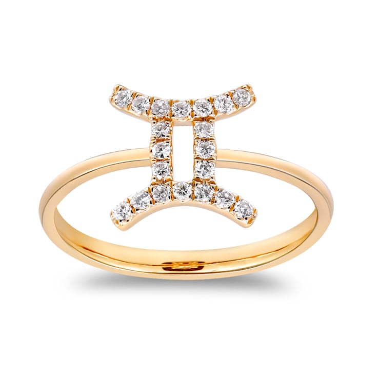 Gin & Grace 10K Yellow Gold Real Diamond Ring (I1)