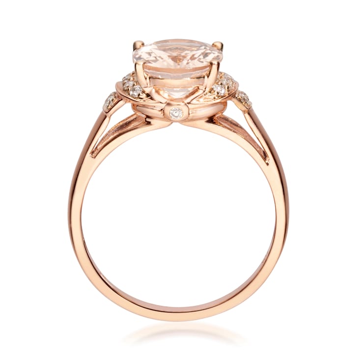 Gin & Grace 10K Rose Gold Morganite and Diamond Ring