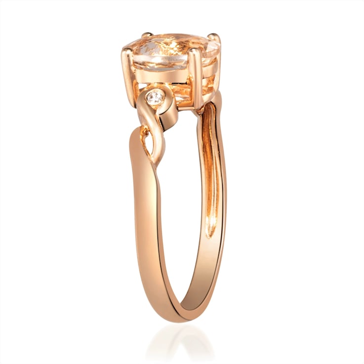 Gin & Grace 10K Rose Gold Morganite and Diamond Engagement Ring