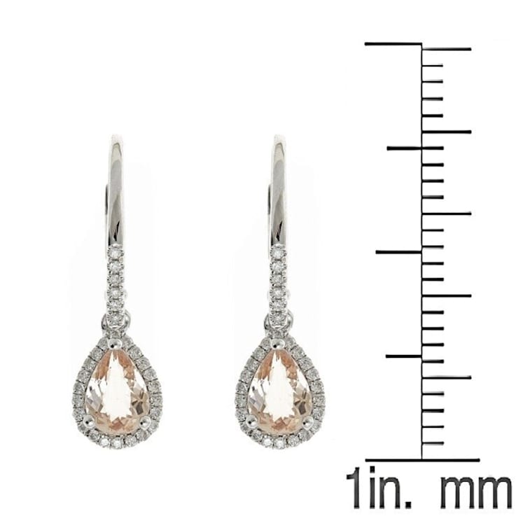Gin & Grace 14K White Gold Natural Diamond I1 Lever Back Dangle
Earring Genuine Morganite