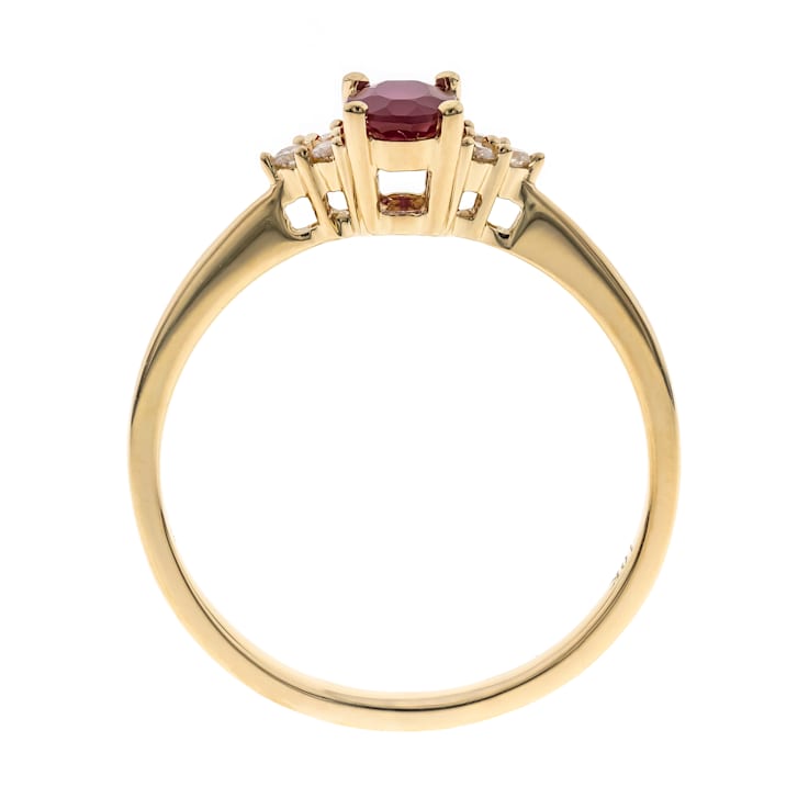 Gin & Grace 10K Yellow Gold Ruby and Diamond Ring