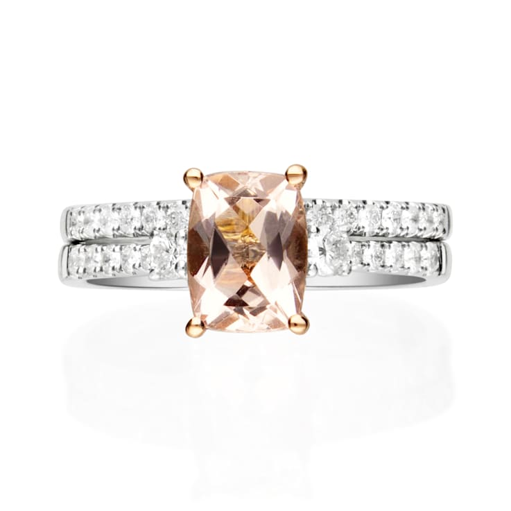 Gin & Grace 14K Two-Tone Gold Natural Morganite With Real Diamond
(I1) Ring