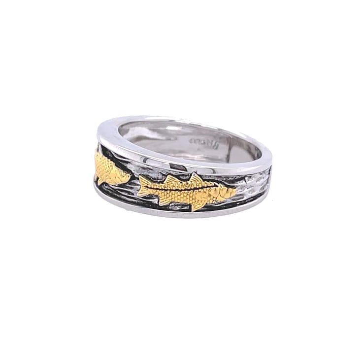 Sterling Silver Triple Catch Fish Ring