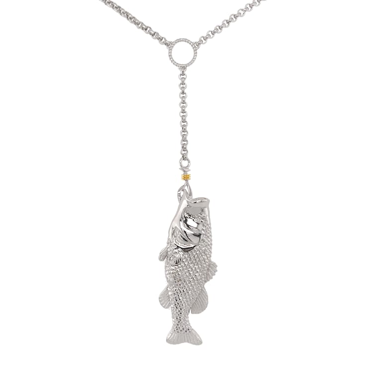 Sterling Silver Lariat Style Bass Necklace